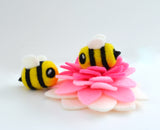 Bees + Flower Needle Felting DIY Kit. Makes 2 Bees + 1 Flower