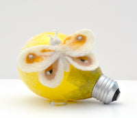 Papier-mâché Light Bulb with Moth